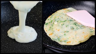 Ready In 5 Minutes No Yeast No Rolling Garlic Flatbread Make With Liquid Dough [upl. by Bertero]