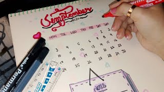 September calendar 2024  markercolor shading creative ideas 🖌️ [upl. by Muffin982]