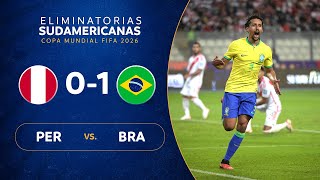 PERÚ vs BRASIL 01  RESUMEN  ELIMINATORIAS SUDAMERICANAS  FECHA 2 [upl. by Ahsirat827]