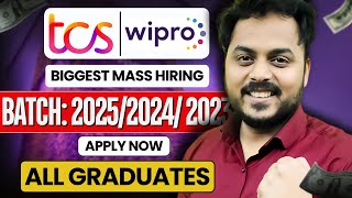 TCS amp Wipro Biggest Mass Hiring  Batch 20252024 2023  All Graduates  Last date to Apply🔥 [upl. by Yelsel60]