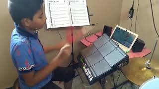 DrumsRamji Rhythm pad practice quotAayiram Thamaraiquot [upl. by Haridan701]