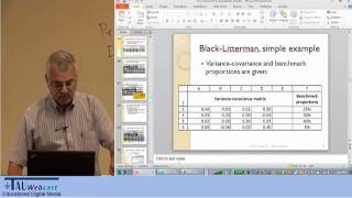 Lecture 3 BlackLitterman Model [upl. by Ongineb610]