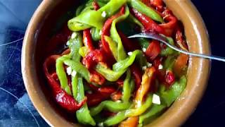 Salada de Pimentos Assados  Portuguese Grilled Pepper Salad [upl. by Ardisi]