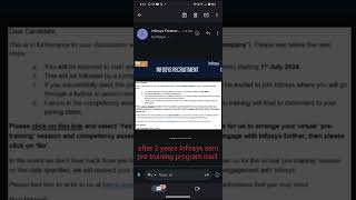 finally after 2 years Infosys sent pre joining training program mail good news from Infosys [upl. by Esidnak]