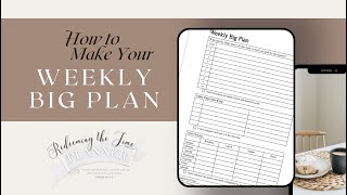 How to Make Your Weekly Big Plan [upl. by Alesig]