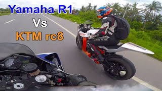 Yamaha r1 Vs KTM rc8 [upl. by Uuge]