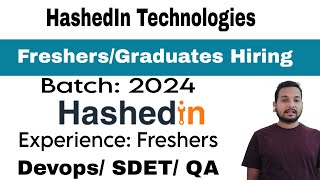 HashedIn Technologies Latest Hiring Update  Freshers Off Campus Hiring  Direct Test  Selection [upl. by Nashom]