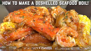 HOW TO MAKE A DESHELLED SEAFOOD BOIL KING CRAB  LOBSTER TAIL  BLOVE SMACKALICIOUS SAUCE [upl. by Hyps]