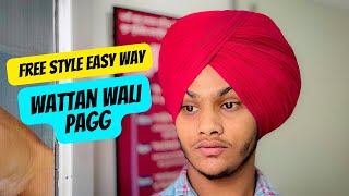 Simple Wattan Wali Pagg Easy Way Free StyleTurban Ramgarhia [upl. by Othilie]