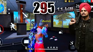 Free Fire Game Play 11 Kills💪 WOODPECKER HadShot 295 Sidhu🥺 Moose Wala Song [upl. by Akemahs695]