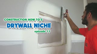 Drywall Plastering Skim Coat a Niche Wall [upl. by Straus251]