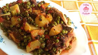 AGNELLO AL FORNO CON PATATE E PISELLI [upl. by Trovillion]