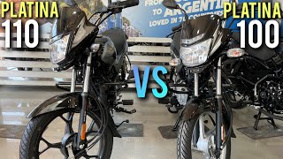 Platina 100 vs 110 Comfortec ⚡ Bajaj Platina 100 vs Platina 110 Detailed Comparison  Harsh [upl. by Adgam]