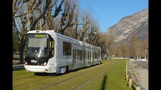 Tramway Grenoble Ligne C de VallierCatane à Vallierlibération [upl. by Idell]