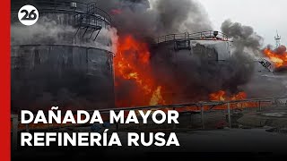 🚨 UCRANIA atacó con drones y dañó la mayor REFINERÍA RUSA en el MAR NEGRO [upl. by Orfield]