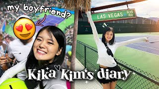 SO EXPENSIVE 😱 one day trip to LAS VEGAS 🇺🇸 BNP PARIBAS OPEN  Kika Kim’s Diary 4 [upl. by Aisanat]