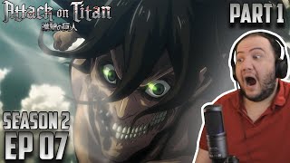 EREN VS REINER ARMORED TITAN  ATTACK ON TITAN REACTION SEASON 2 PART 1 EPISODE 07 32 [upl. by Leroi]