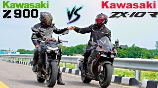 Kawasaki ZX10R 2022 VS Kawasaki Z900 2022  Drag Race🔥😱 Be Ready For Goosebumps😌 [upl. by Modestia698]