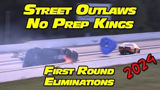 Street Outlaws No Prep Kings Invitational Eliminations Round 1 National Trail Raceway 2024 [upl. by Ark740]