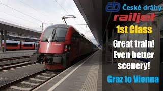 ČD Railjet 1st Class along the stunning Semmering Railway [upl. by Amre]