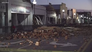 Surveillance video of Bamberg tornado as it strikes buildings [upl. by Kaitlyn]