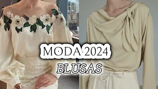 HERMOSAS BLUSA ELEGANTES SENCILLAS Y DISCRETAS DE MODA 2024 [upl. by Enitnelav903]