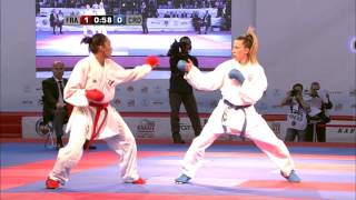 Ana LENARD vs Lucie IGNACE FINAL Female Kumite 61kg European Karate Championships 2015 [upl. by Epul]