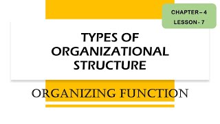 Types of Organisation Structure  Functions of Management [upl. by Moria]