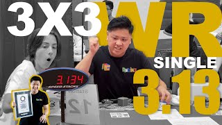 Fastest Rubiks cube 3x3 WR 313 sec WORLD RECORD [upl. by Moule]