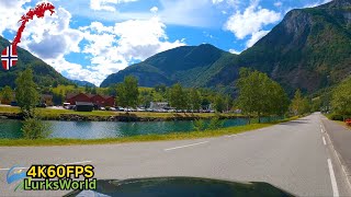 Driving in Norway  Flam to Lærdal  Lærdals tunnel  4K60 [upl. by Purdy]