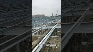 Steel Structure Roof C Purlin Installation [upl. by Erie]