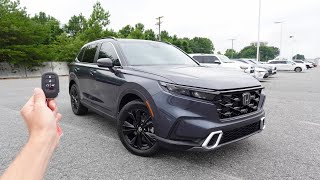 2025 Honda CRV Sport Touring Hybrid AWD Start Up Walkaround Test Drive and Review [upl. by Awra]