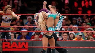 Sasha Banks Bayley amp Mickie James vs Absolution  SixWoman Tag Team Match Raw Dec 25 2017 [upl. by Enaenaj]