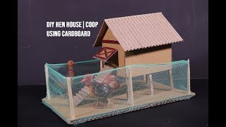 DIY How to make Hen Coop  Chicken House  House of Animals Series  School Project [upl. by Nnylsaj]