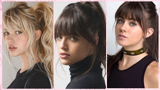 Ponytail and Bangs Hairstyles for Different Hair Types  Chic and Stylish Hair Ideas [upl. by Critchfield]