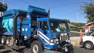 Republic services 2607 peterbilt 520 McNeilus ZR side loader on trash carts [upl. by Odnamra861]