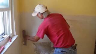 Skim coating plaster wall [upl. by Ydolem219]