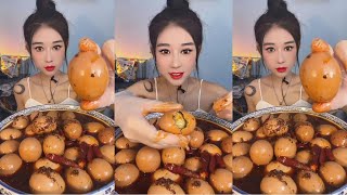 Boiled Eggs Mukbang  매운달걀  리얼사운드  Asmr Eating Egg  Balut Egg Eating challenge  中国モッパン [upl. by Jegger]