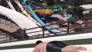 Fat man at water slide  Tsunami [upl. by Maria]