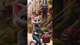 Kitty’s Bicycle Bliss🐱cutecat catlover uplifting cat cute kitten short funny happykitty [upl. by Amadas]