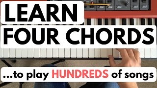 Piano chords for beginners learn four chords to play hundreds of songs [upl. by Ameerak658]