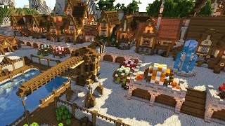 Minecraft Timelapse  Medieval Town and Port [upl. by Aitra]