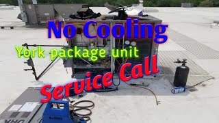 no cooling service call york package unit leak check and repair [upl. by Garling]