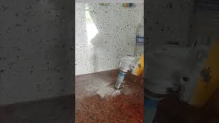 Kitchen Slab Granite  Cylinder Hose Hole  Making [upl. by Adnawuj523]