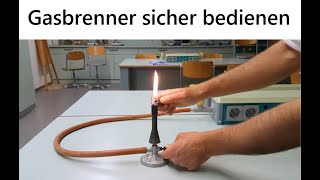 Sichere Bedienung des Gasbrenners  Bunsenbrenner und Teclubrenner sicher anzünden  Chemie Schule [upl. by Herbst127]