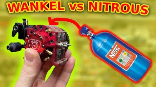 mini wankel ROTARY engine on NOS [upl. by Eidak]