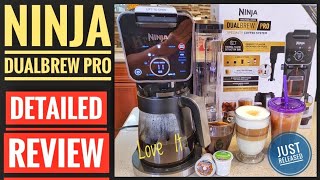 REVIEW Ninja CFP301 DualBrew PRO Specialty 12 Cup Coffee Maker Single Serve K Cup Pod Machine Latte [upl. by Llenil]