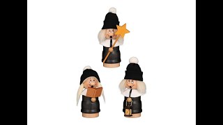 Ulbricht  Räuchermann Miniwichtel Kurrende 3teilig  Smoker mini dwarf Carol Singers 35325 [upl. by Templeton787]