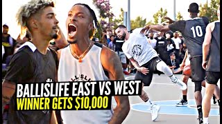 THINGS GOT HEATED amp PHYSICAL w 10000 On The Line Ballislife East Coast vs West Game [upl. by Ignacia]