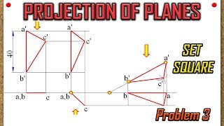 PROJECTION OF PLANESRecreatedLecture 3  Set Square with surface inclined to VP and edge to HP [upl. by Skyler]